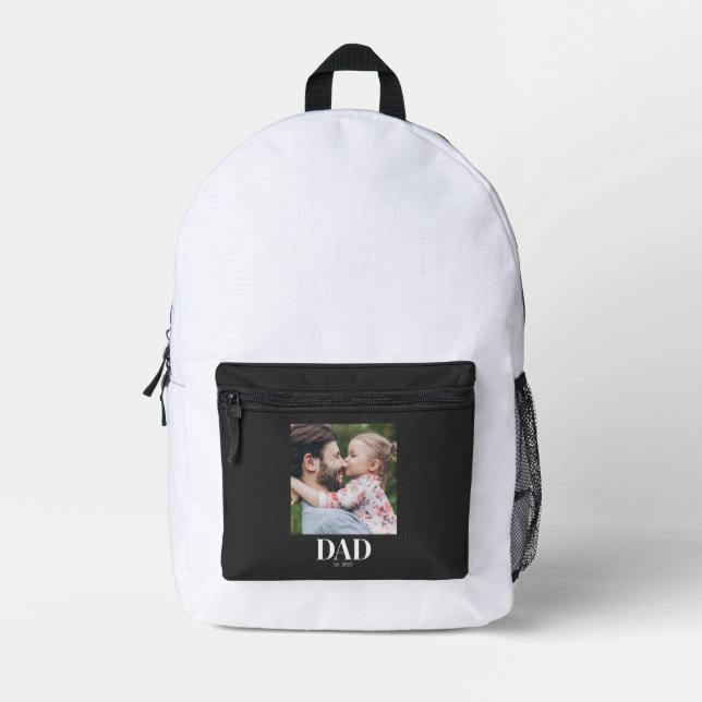  Dad Established Photo  Printed Backpack (Front)