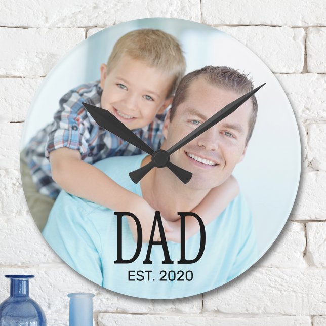 Dad Established Photo Round Clock (Creator Uploaded)