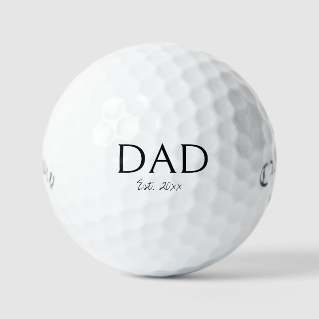 'Dad' Established Pregnancy Announcement Keepsake  Golf Balls (Front)