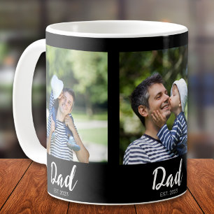 Dad Established Script Black 3 Photo Coffee Mug