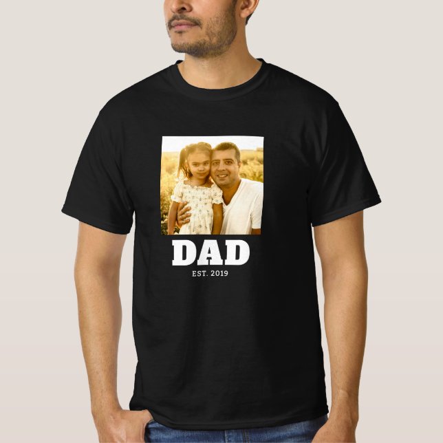 Dad Established Script Photo T-Shirt (Front)
