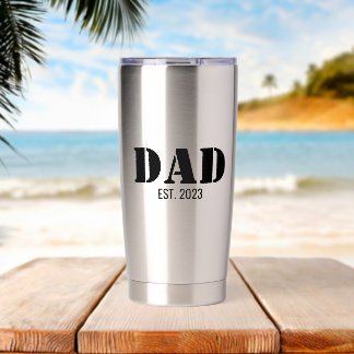 Dad Established Simple Bold Black Font Insulated Tumbler
