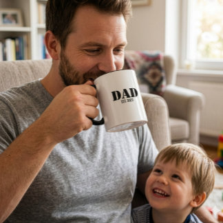Dad Established Simple Bold Black Font Mug