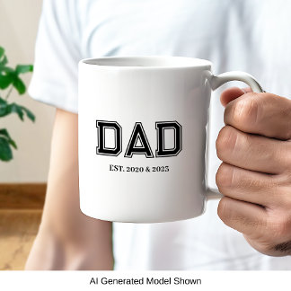 Dad Established Simple Modern College Typography Coffee Mug