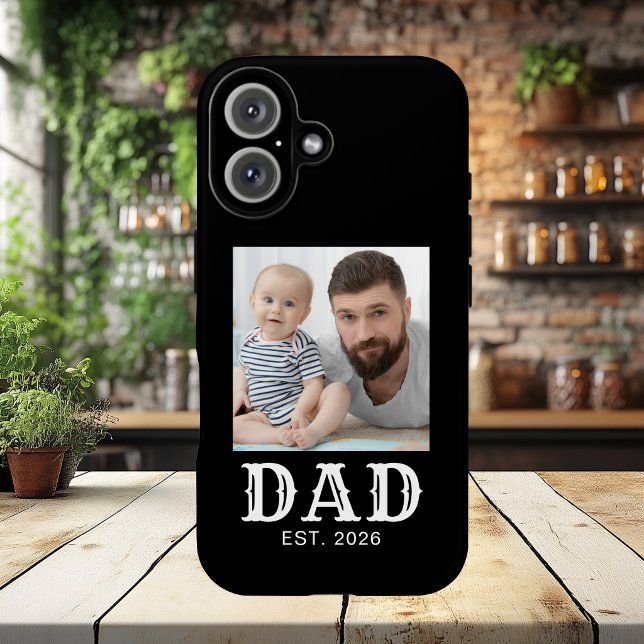 Dad Established Typography Photo Black Case-Mate iPhone Case (Creator Uploaded)