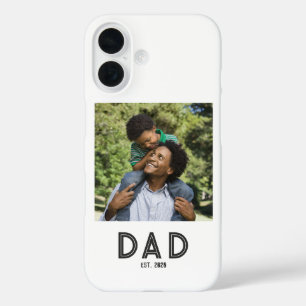 Dad Established White Photo Gift Father's Day iPhone 16 Case