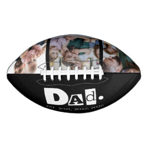 Dad Established Year 3 Kids Photo Collage Football