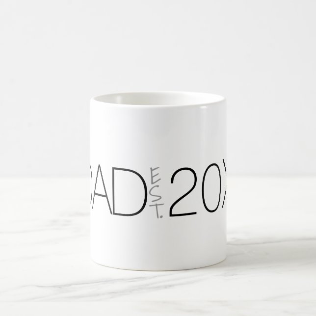 Dad Established Year Modern Script Design Coffee Mug (Center)