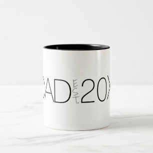 Dad Established Year Modern Script design  Two-Tone Coffee Mug
