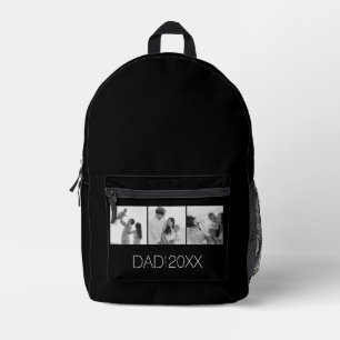 Dad Established Year Photo Gifts Modern Father Printed Backpack
