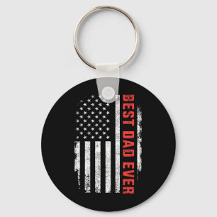 Dad Ever American Flag Fathers Day Birthday Christ Key Ring