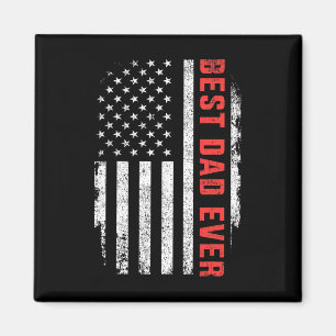 Dad Ever American Flag Fathers Day Birthday Christ Magnet