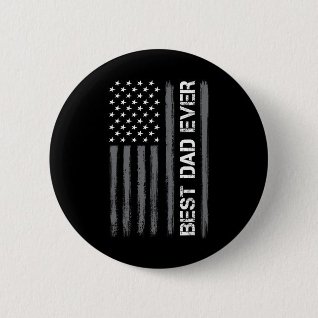 Dad Ever American Flag Funny Fathers Day For Mens  6 Cm Round Badge (Front)