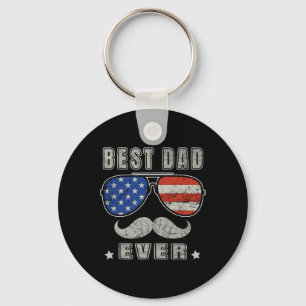 Dad Ever American Us Flag Fathers Day 4th Of July Key Ring