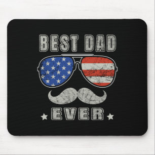 Dad Ever American Us Flag Fathers Day 4th Of July Mouse Pad