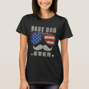 Dad Ever American Us Flag Fathers Day 4th Of July  T-Shirt