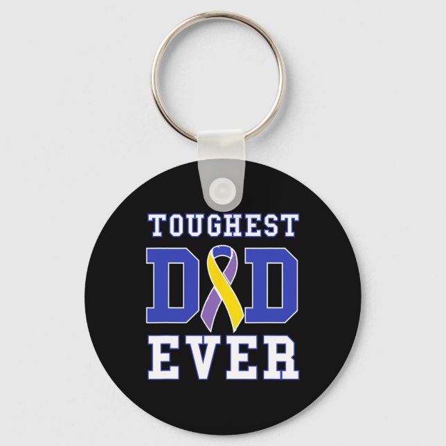 Dad Ever - Bladder Cancer Awareness Ribbon  Key Ring (Front)