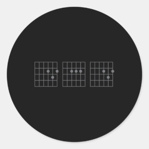 Dad Ever Fathers Day Shirt Guitar Chord Rock Music Classic Round Sticker