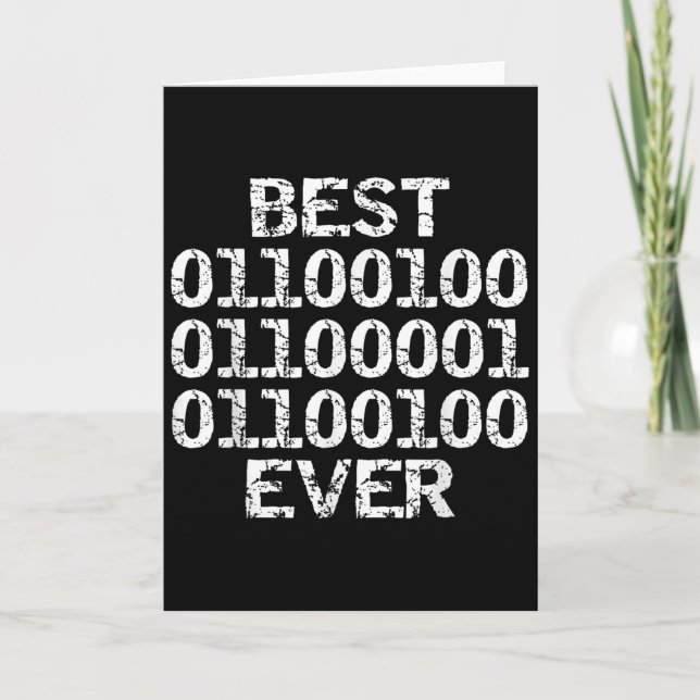 Dad Ever In Binary Code Software Engineer Father G Card (Front)