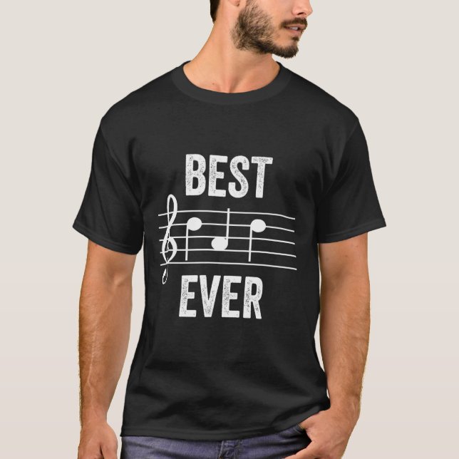 Dad Ever Music Notes Funny Fathers Day Gift  T-Shirt (Front)