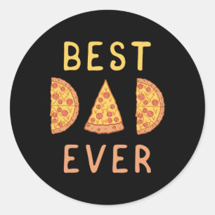 Dad Ever Pizza Lover Fathers Day Papa Parenting Classic Round Sticker