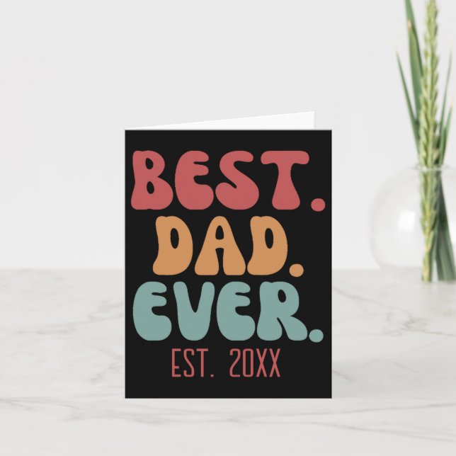 Dad Ever Retro Vintage Font Fathers Day  Card (Front)