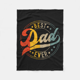 Dad Ever Vintage Colours Retro Fathers Day Birthda Fleece Blanket