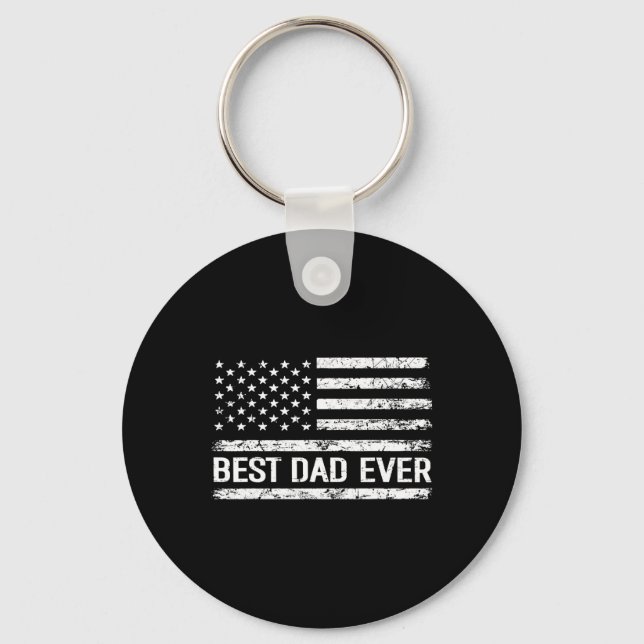 Dad Ever With Us American Flag Gift Men Fathers Da Key Ring (Front)