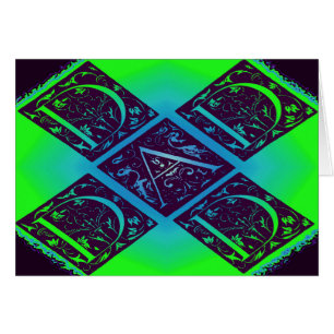 Dad Fancy Text Green Blue Background