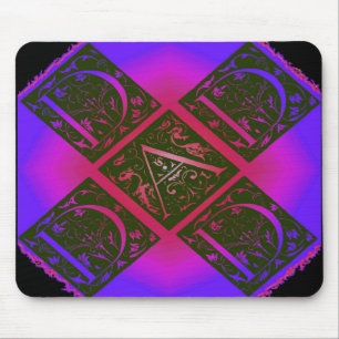Dad Fancy Typography Pattern Black & Purple Mouse Pad