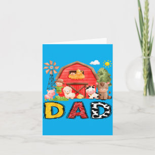 Dad Farm Cow Birthday Boy Matching Family Matching Card