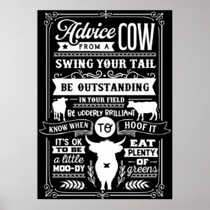 Dad Farmer Get Advices From His Cow Poster