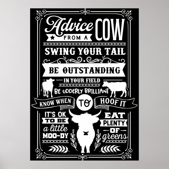 Dad Farmer Get Advices From His Cow Poster (Front)