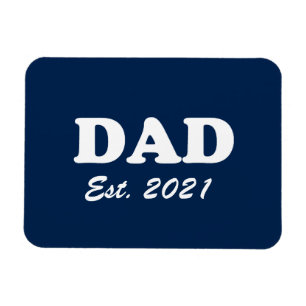 Dad Father custom established date navy blue white Magnet