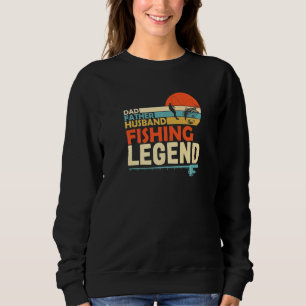 Dad Father Husband Fishing Legend Retro Sunset Fat Sweatshirt