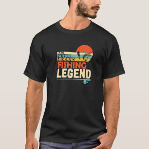 Dad Father Husband Fishing Legend Retro Sunset Fat T-Shirt