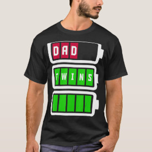 Dad Father Man Grandpa Low Battery Twins Full Cha T-Shirt