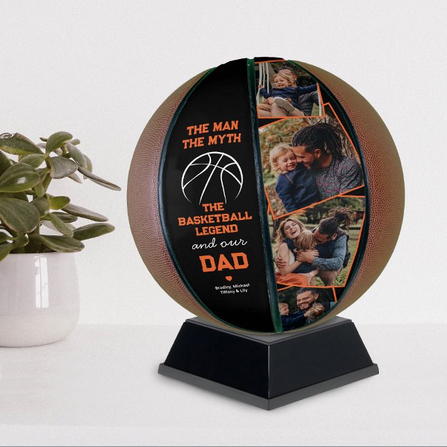 Dad Fathers Day 4 Photo Keepsake Basketball (Creator Uploaded)