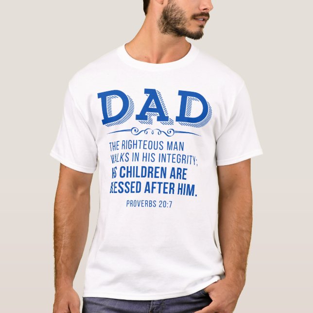 Dad - Father's Day Christian Scripture T-Shirt (Front)
