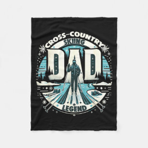 Dad father's day dad the cross-country skiing fleece blanket