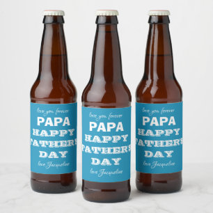 Dad Father's Day Daddy Papa Custom Modern Beer Bottle Label