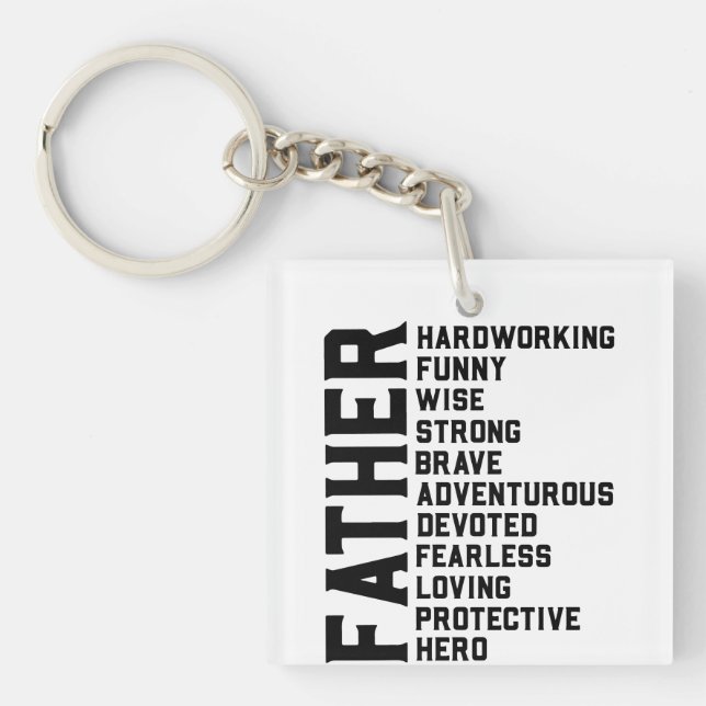 Dad Father's day gift.  Daddy birthday present.  F Key Ring (Front)