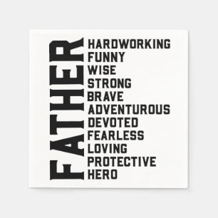 Dad Father's day gift. Daddy birthday present. F Napkin