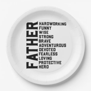 Dad Father's day gift.  Daddy birthday present.  F Paper Plate