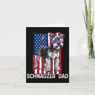Dad Fathers Day Gift Mini Schnauzer Usa Flag 4th O Card
