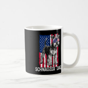 Dad Fathers Day Gift Mini Schnauzer Usa Flag 4th O Coffee Mug