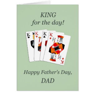 Dad, Fathers Day, Kings for the Day Playing Cards