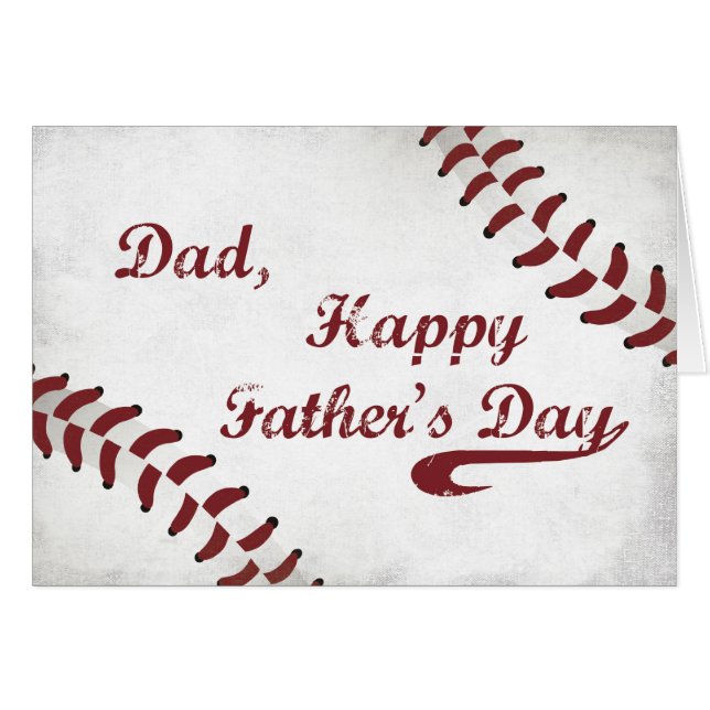 Dad Father's Day Large Grunge Baseball, Sport (Front Horizontal)
