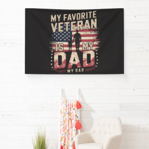 Dad Father's Day My Favourite Veteran Banner