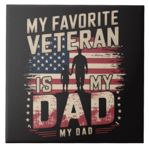 Dad Father's Day My Favourite Veteran Ceramic Tile